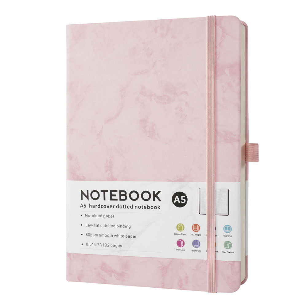 캘리스터 대리석무늬 A5 하드커버 스트랩 양장다이어리 5가지 색상, 핑크 8,800원