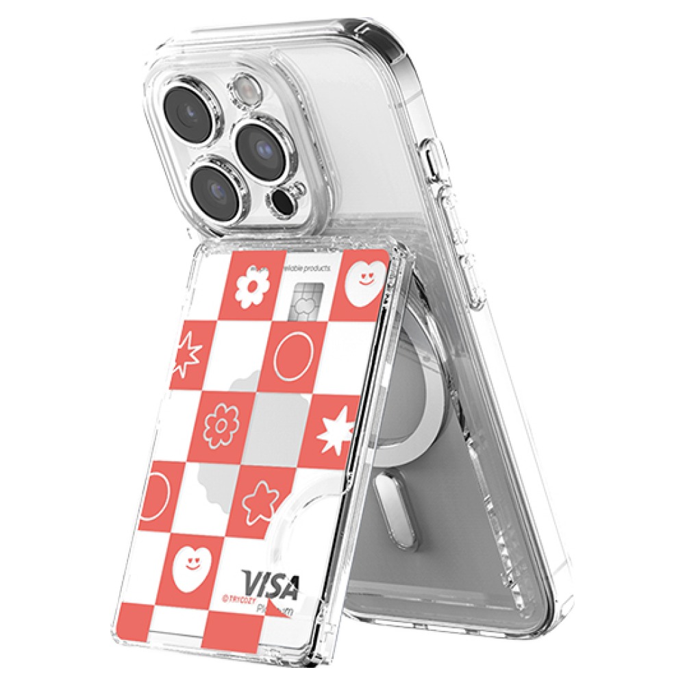 트라이코지 패턴 접이식 멀티 스탠드 마그네틱 카드지갑(맥세이프 호환), 현재가 19,500원