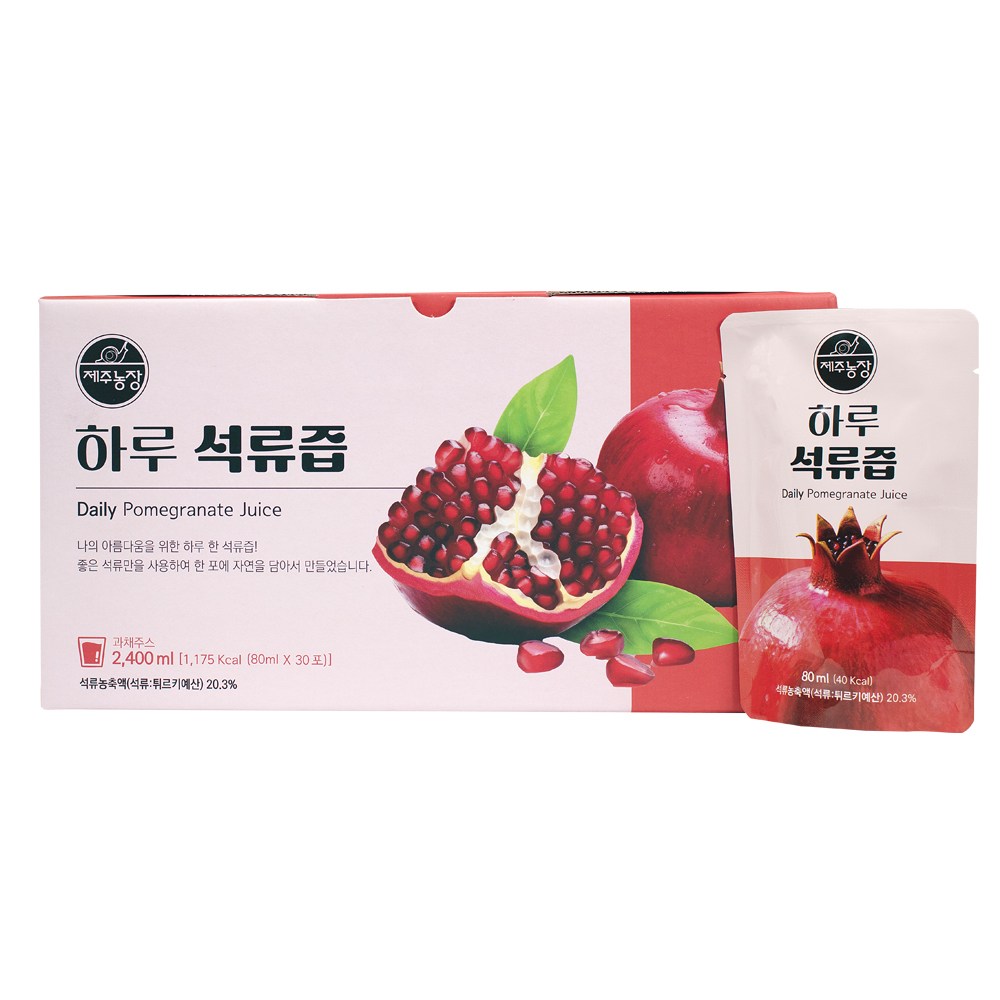 상큼달콤한 제주농장 하루석류즙 80ml x 30포, 4박스, 2.4L 71,750원