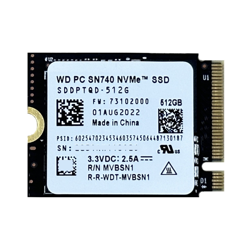 WD 웨스턴 디지털 SN740 1T/2TB 2230 M2 PCIE4.0 웨스턴 디지털 NVM 솔리드 스테이트 M.2 하드 드라이브 SSD 219,000원
