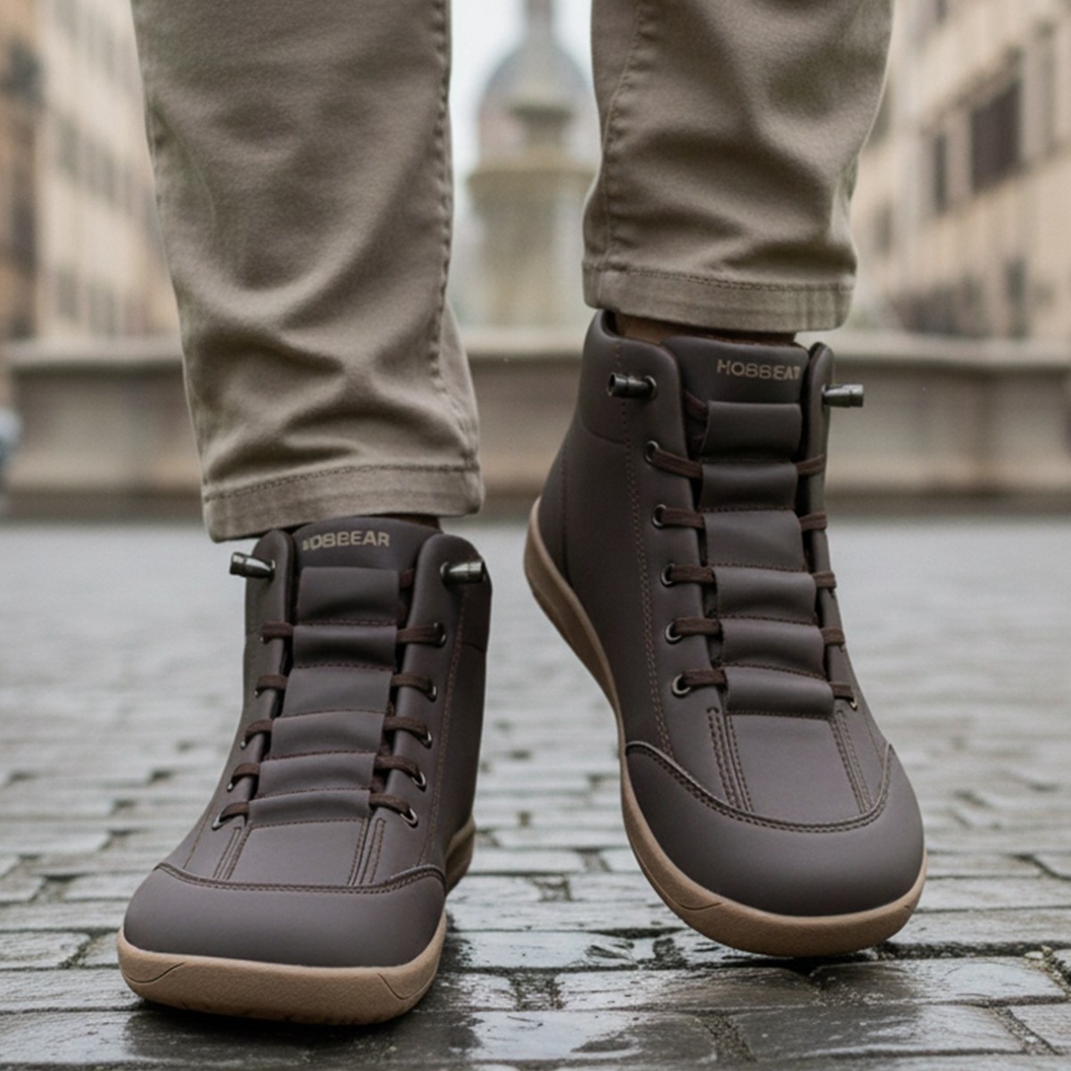 HOBIBEAR 하이탑 신발 가죽 캐주얼 슈즈 남녀공용 와이드 55,800원