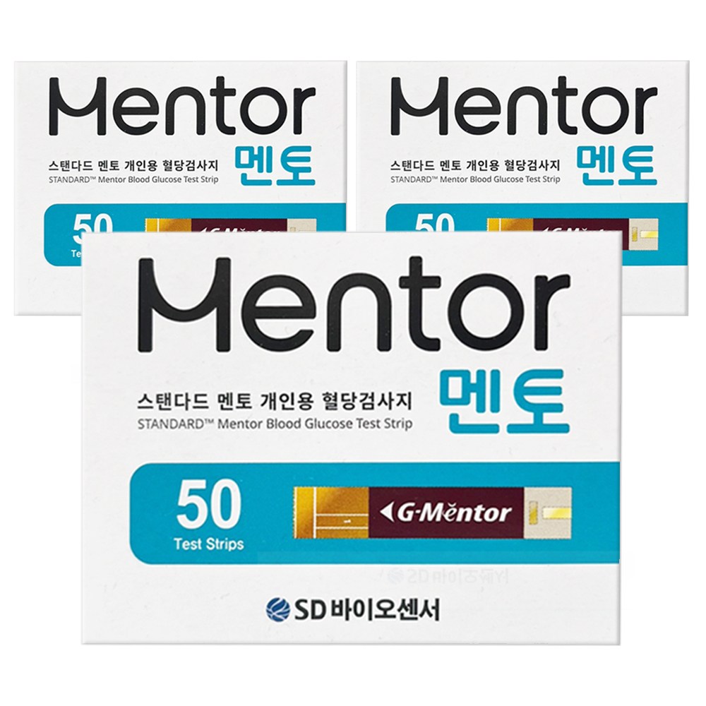 SD바이오센서 스탠다드 멘토 혈당측정 검사지 50매 당뇨 당수치 측정 스틱 혈당스트립 40,330원
