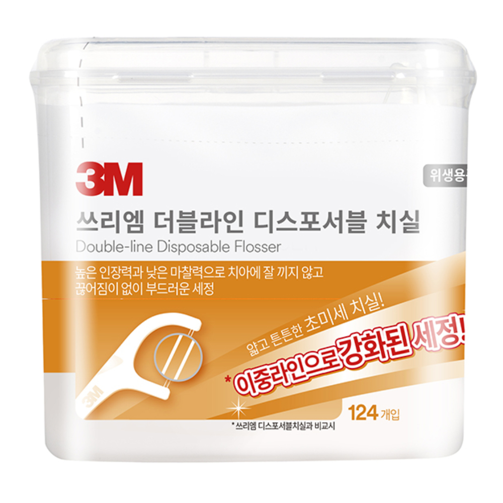 쓰리엠 디스포서블 치실 벌크 더블라인, 124개입, 1개 8,430원
