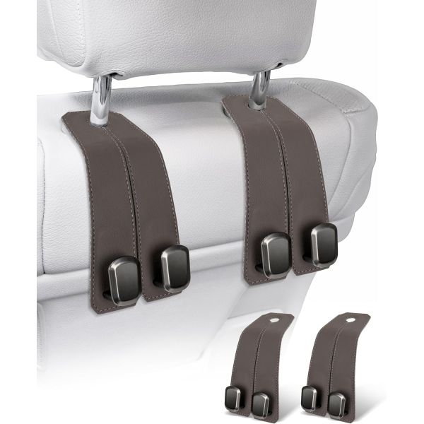 헤드레스트용 카 후크 2PCS 지갑 고급스러운 가죽 자동차 행거 시트 다기능 카백 카시트 등받이 수납 100 금속 액세서리블랙 46,500원