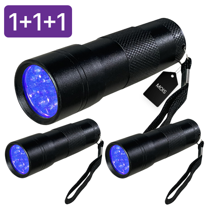 모이스 UV LED 휴대용 플래시라이트 12구 UV램프 레진 네일 경화 랜턴 오줌자국 UV후레쉬 형광물질 탐지 축광 블랙라이트 11,900원