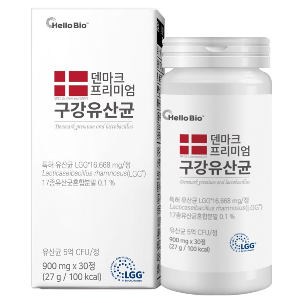 헬로바이오 덴마크 프리미엄 구강유산균 27g, 30정, 1개 11,900원