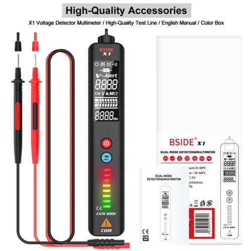 전압계 전류계 BSIDE-비접촉 전압 검출기 테스터 멀티미터 X1, 지능형 전기 테스트 연필 대형 스크린 라이브 와이어 Hz Ohm NCV 미터 31,820원