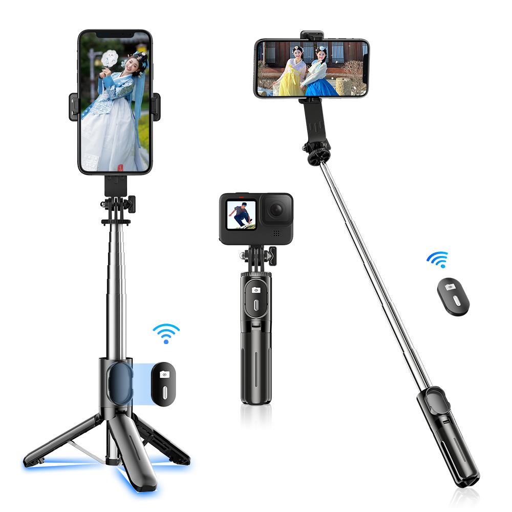 NICESUN 미니 블루투스 휴대폰 삼각대, 스마트폰/카메라/고프로 삼각대 셀카봉, 71cm, P06 15,900원