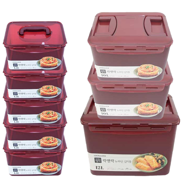 락앤락 김치통 B세트 4.5L + 10L + 12L (23포기) 김장 보관 밀폐용기 반찬통 배추 갓 열무 깍두기 파, 1세트, 54.5L 104,000원