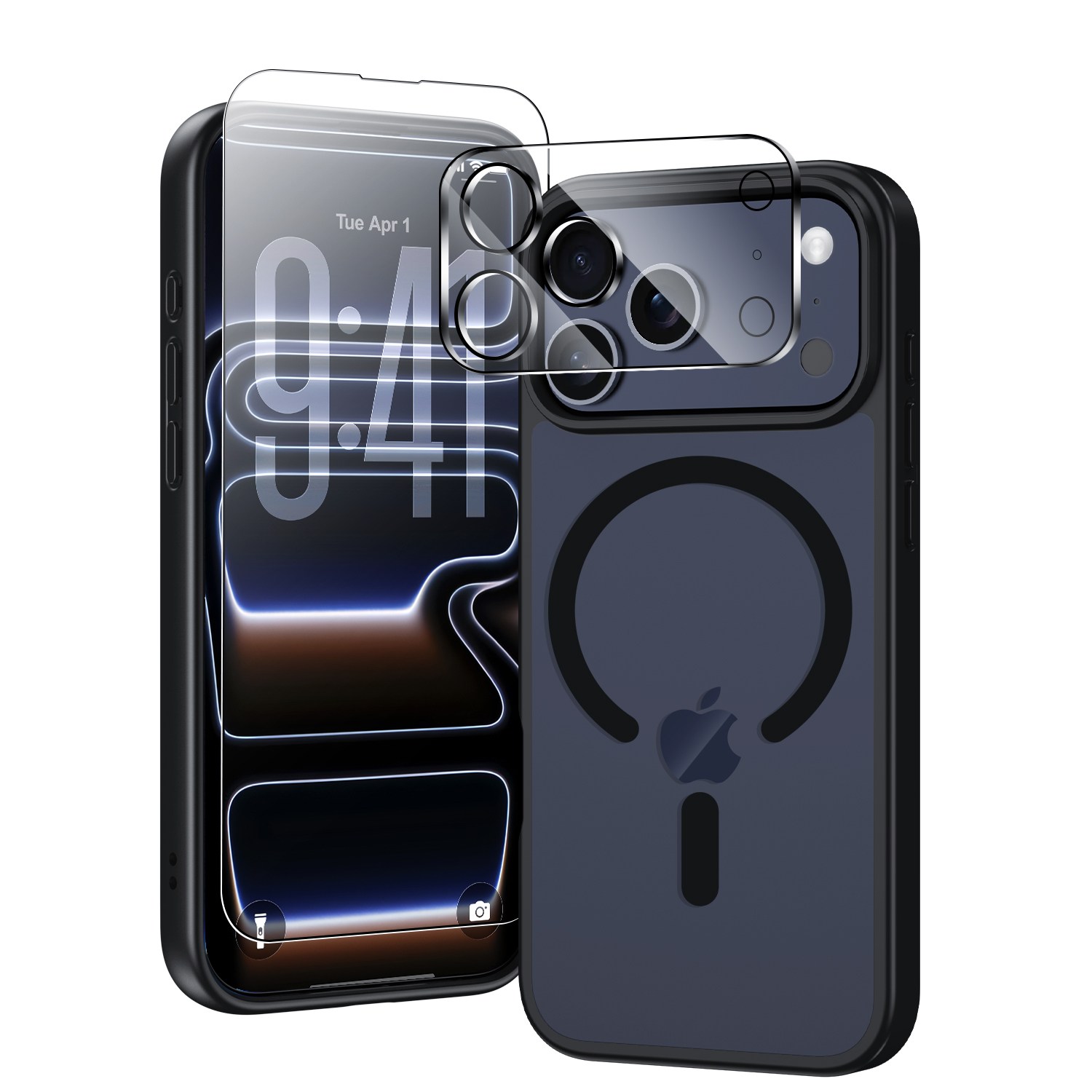 MEIMIOU 맥세이프 휴대폰 업그레이드 하드 범퍼 케이스+ 전면 강화유리 필름 + 카메라 보호필름 세트 229,030원