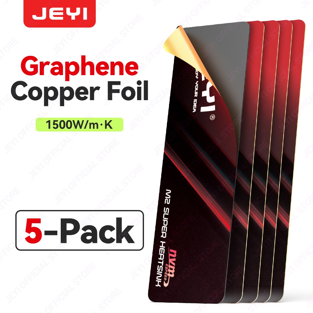 JEYI GRAPHENE M.2 2280 SSD 구리 호일 방열판 NVME SATA SSD용 초박형 0.5 열 전도성 냉각 패드 2 5개 17,400원
