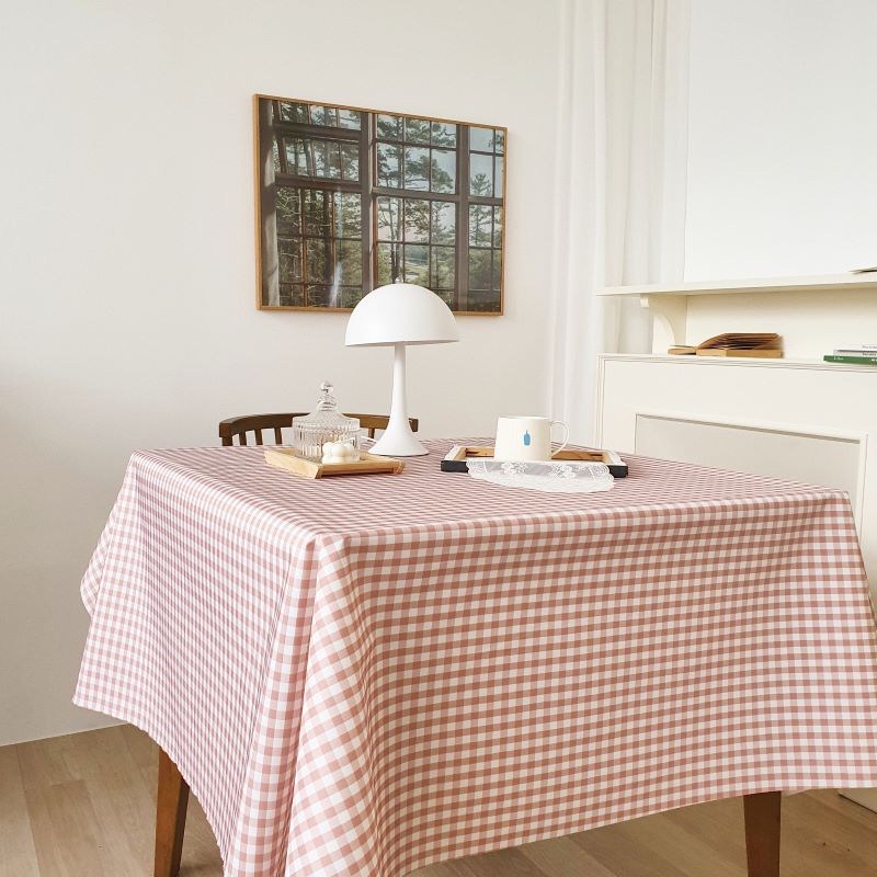 목화베리 감성체크 방수식탁보 원단 22,000원