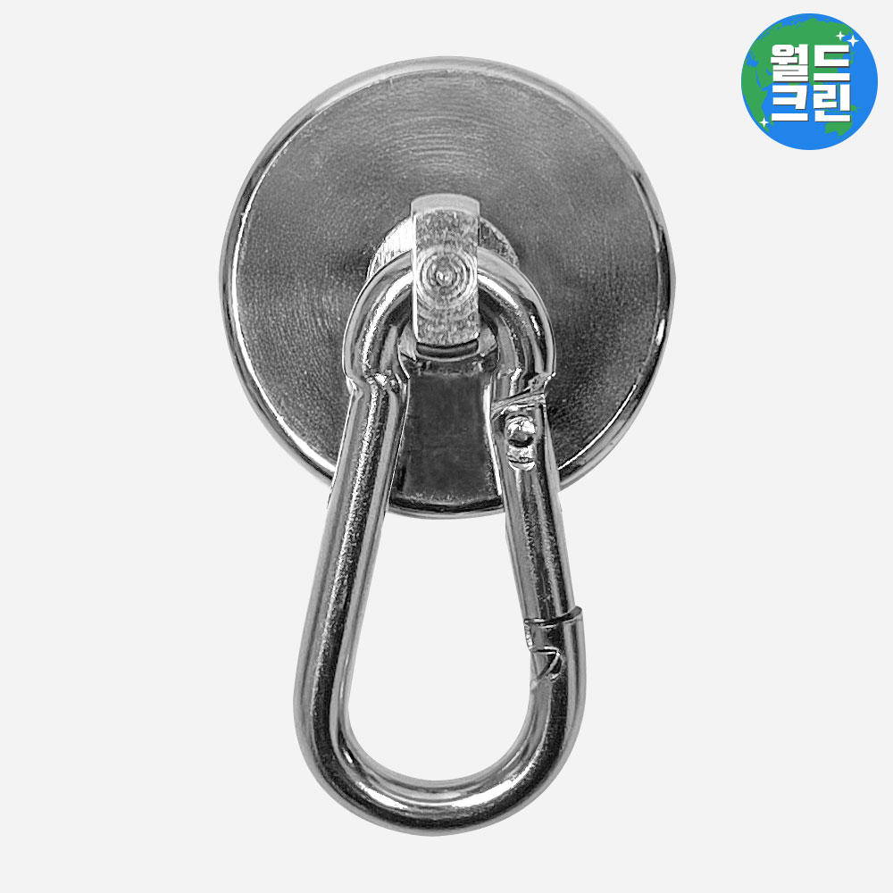월드크린 네오디뮴 자석 걸이 카라비너 36mm 초강력 마그넷 원형자석 다용도 캠핑 현관문 11,900원