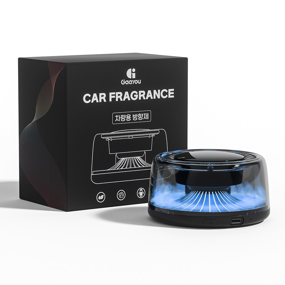 Gaayou 스마트 차량 디퓨저 자동차 차량용방향제 실내 방향제 모션 감지 시스템 무드등 기능 식물 추출 다양한 향 3단계 향조 모드 59,800원