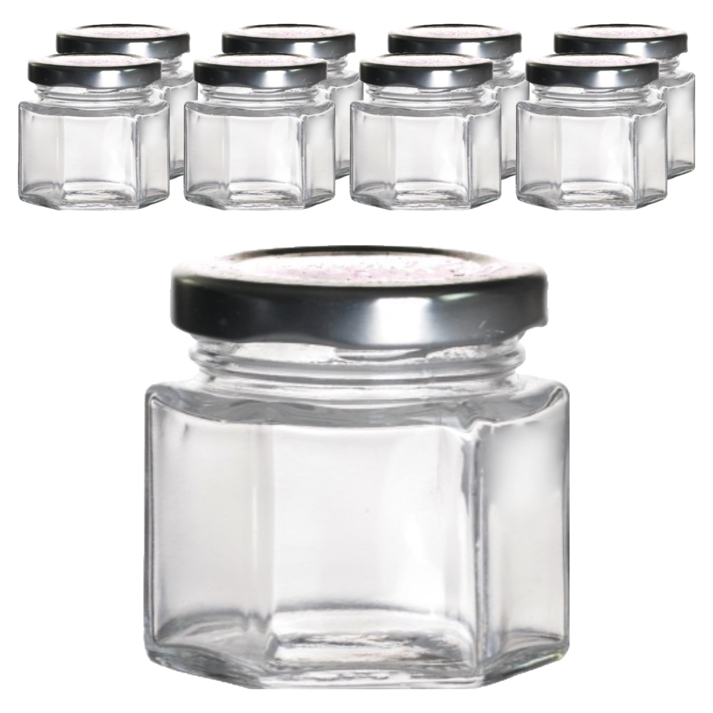 서울패키지 실버캡 육각 미니 유리병, 9개 11,500원