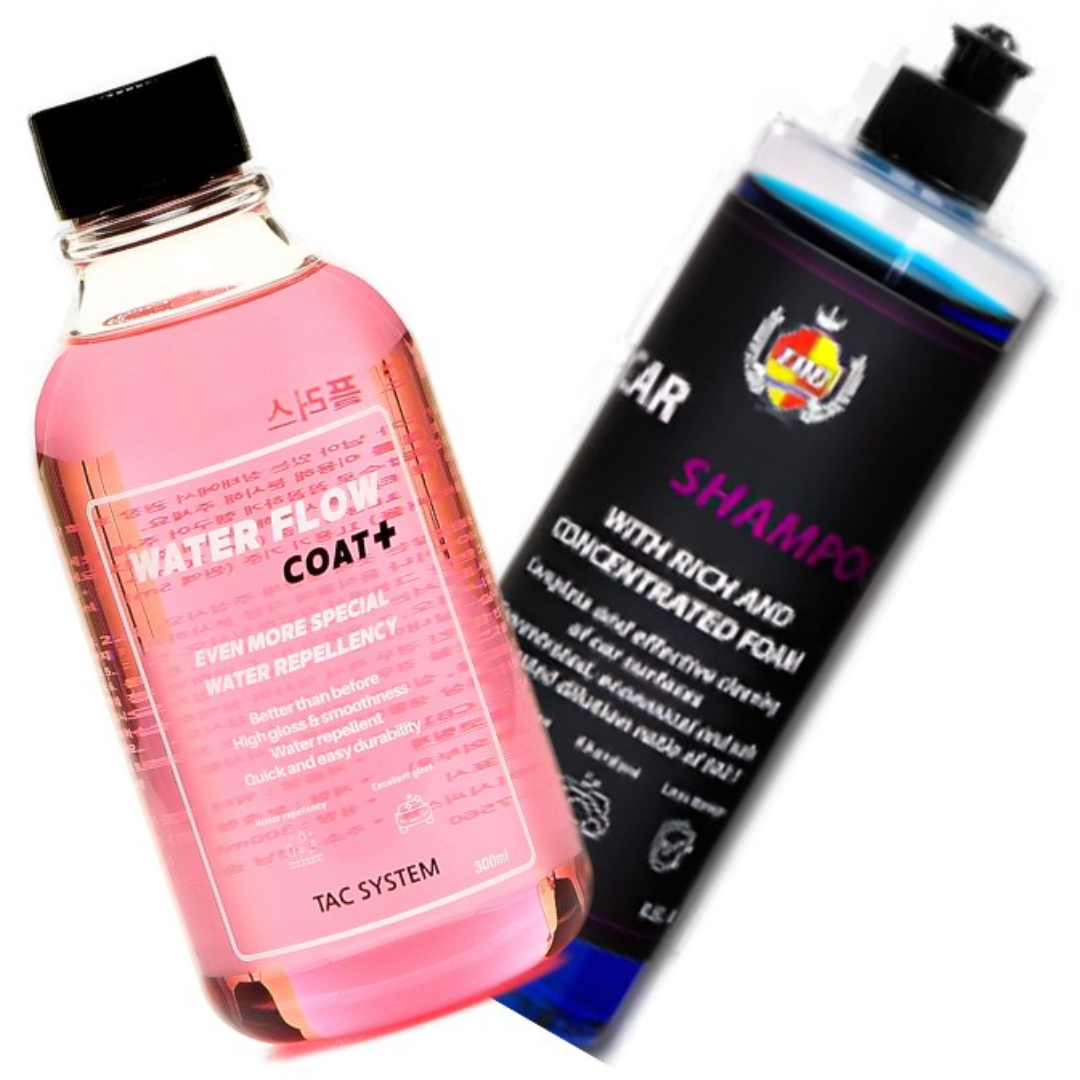 TAC시스템 워터플로우코트플러스 300ml + 카샴푸 500ml 발수 습식 광택 코팅제 터치리스, 1개 34,990원