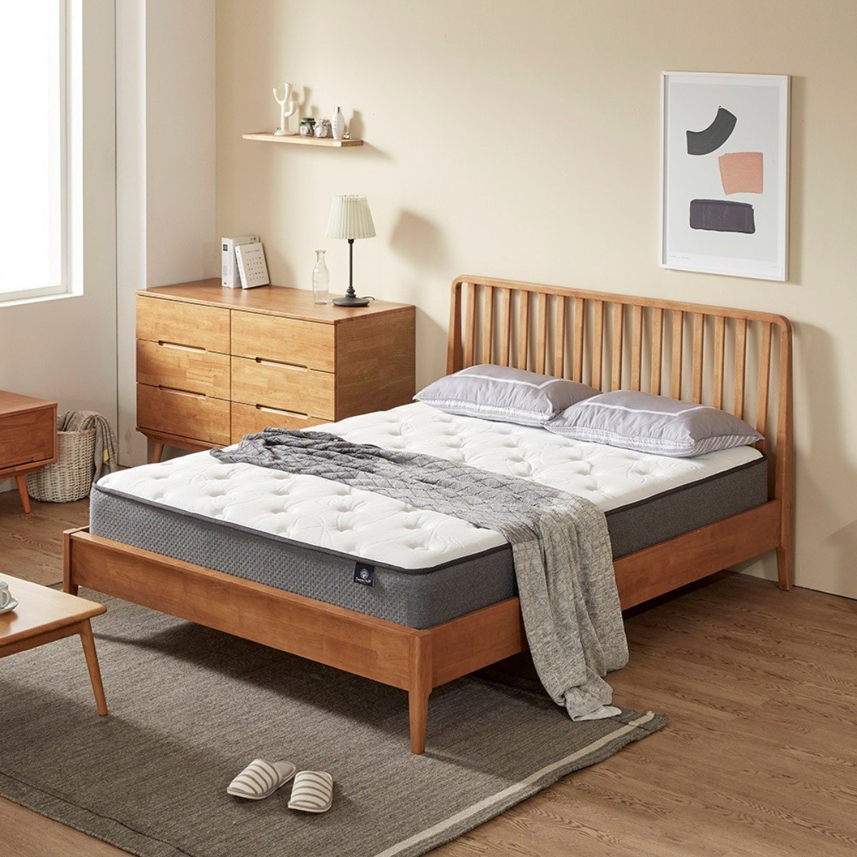 핀란디아 마틴L 원목 퀸침대Q+드림온매트리스, 단품 629,000원