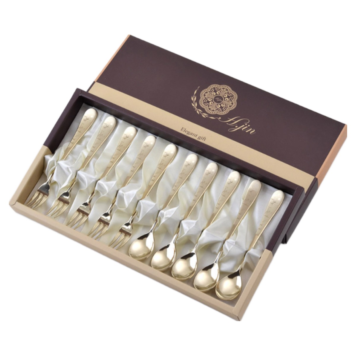 현진 십장생 티타늄티스푼포크 10P세트+포장/돌잔치답례품 단체선물 창립기념일직원선물 웨딩답례품 환갑칠순팔순답례품 교회행사선물, 티스푼세트, 1세트 26,000원