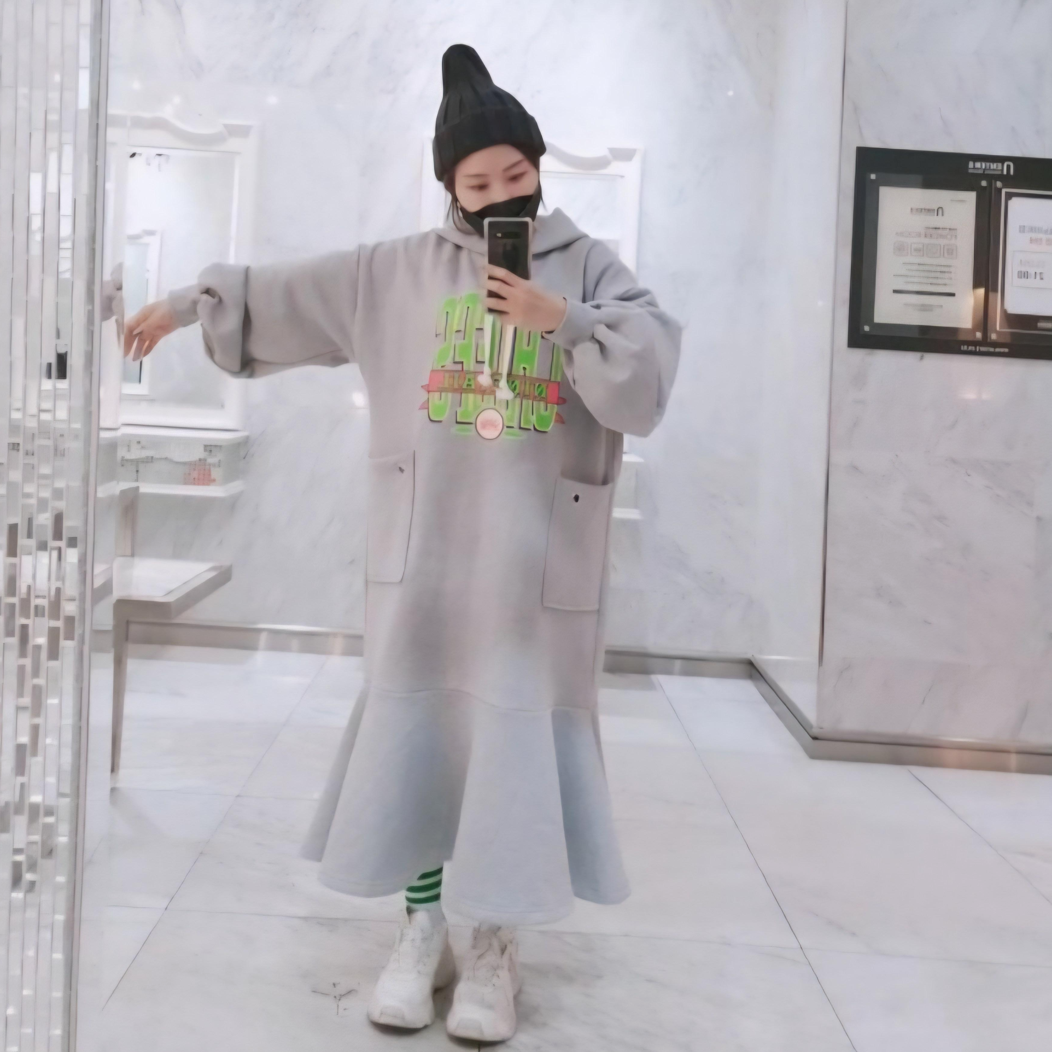 여성 기모 후드 링장식 빅포켓 머메이드 롱원피스 3color 43,000원