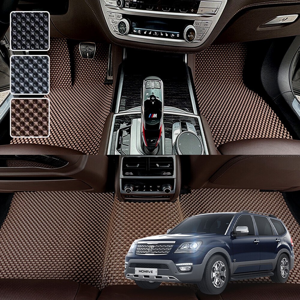 올뉴 더뉴 모하비 (-19년) 전용 3D 엠보싱 차세대 고무매트 1열2열3열 세트, 블랙, 132 모하비(올뉴모하비/더뉴모하비)(~19년8월) 94,000원