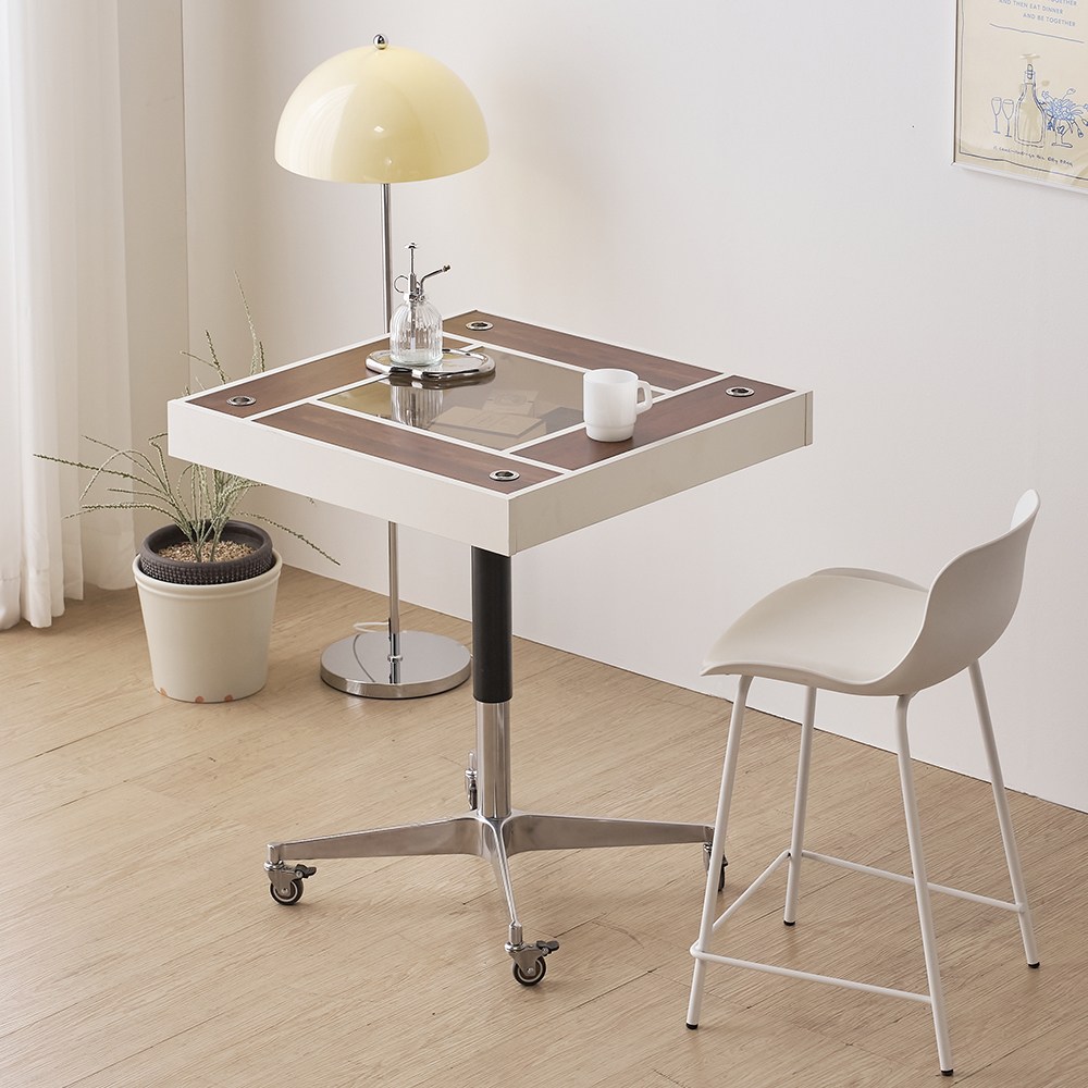 모던 스퀘어 이동식 수납 테이블, 월넛 159,000원