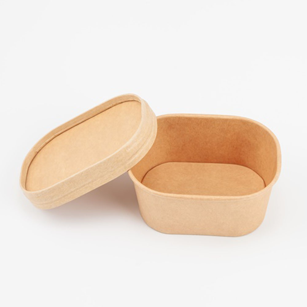 담은 종이용기 둥근사각250 일회용기 샐러드 크라프트 뚜껑 크라프트 500개, 500개 211,000원