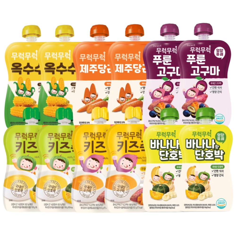 무럭무럭 과일퓨레 알뜰팩 모음, 100g, 12개, 고구마/단호박/옥수수/제주당근/푸룬고구마/바나나단호박 24,800원