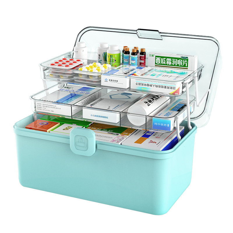 오엔리빙 가정용 산업용 비상약 3단 구급함 특대형 블루 15,770원