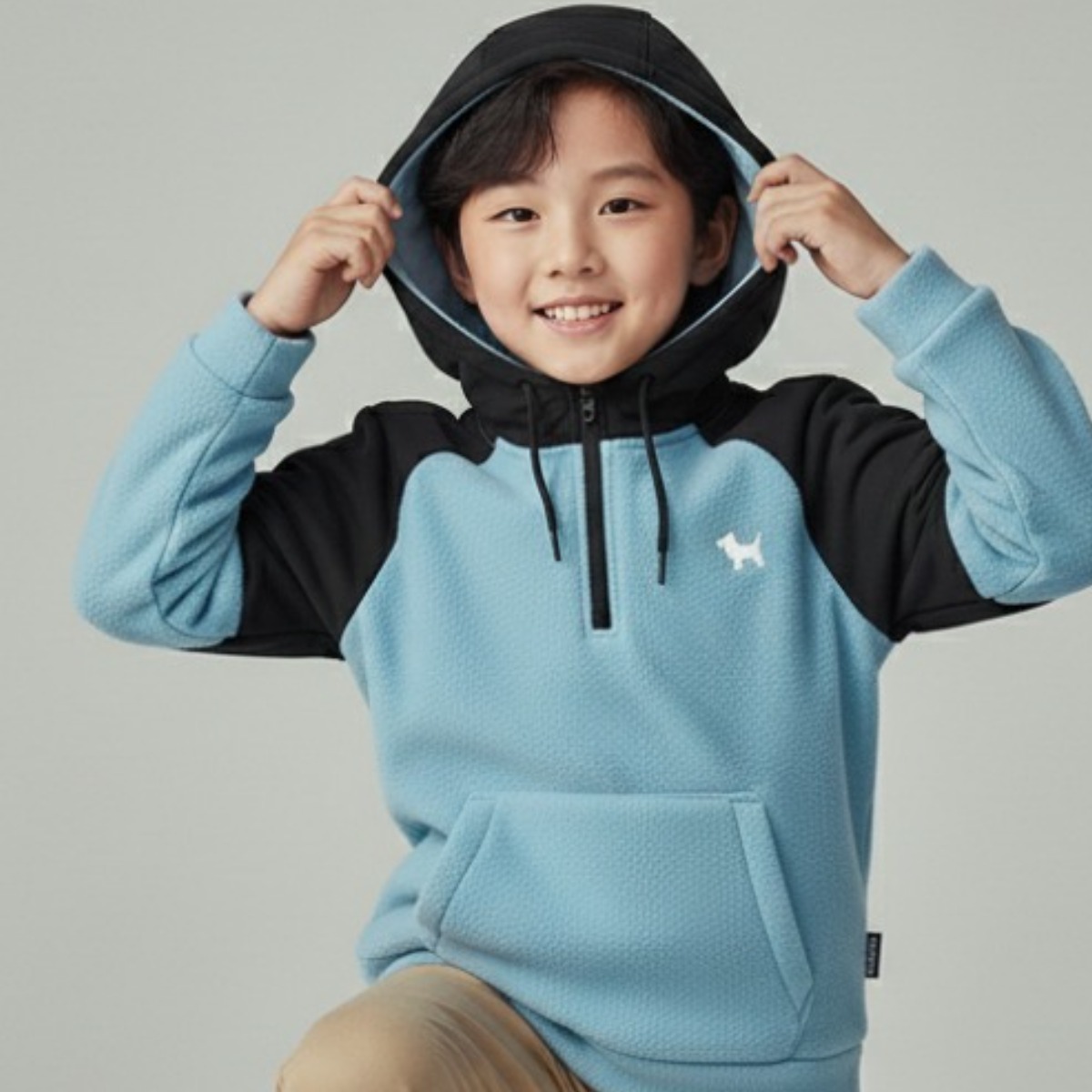 [백화점출고] 블랙야크키즈 후드티 남아 로블 그레이시 블루 반집업 하프집업 모자티 후디 긴팔 티셔츠 50,400원