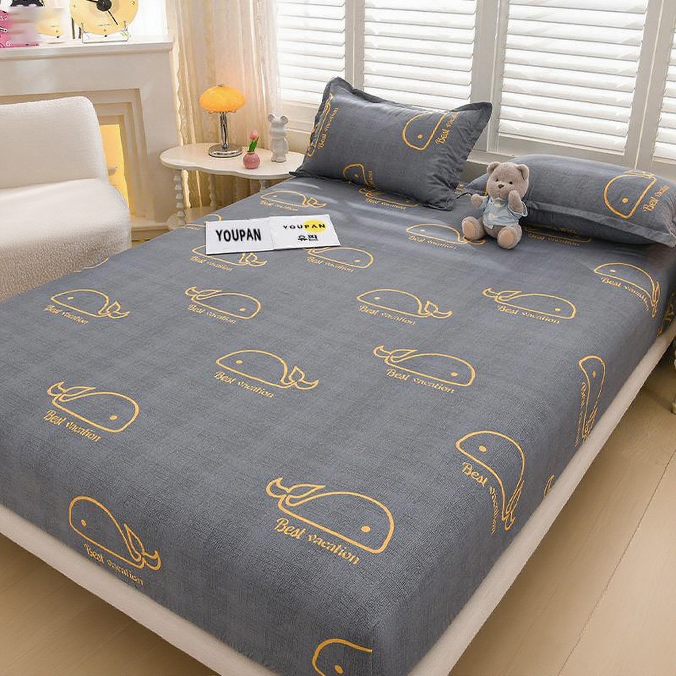 유판 겨울 포근한 극세사 양털 캐시미어 침대 매트리스 커버+베개커버 세트 17,000원