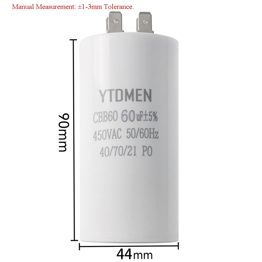 CBB60 시동 커패시터 듀얼 인서트 모터 4핀 AC 450V 교체 4UF 10,200원