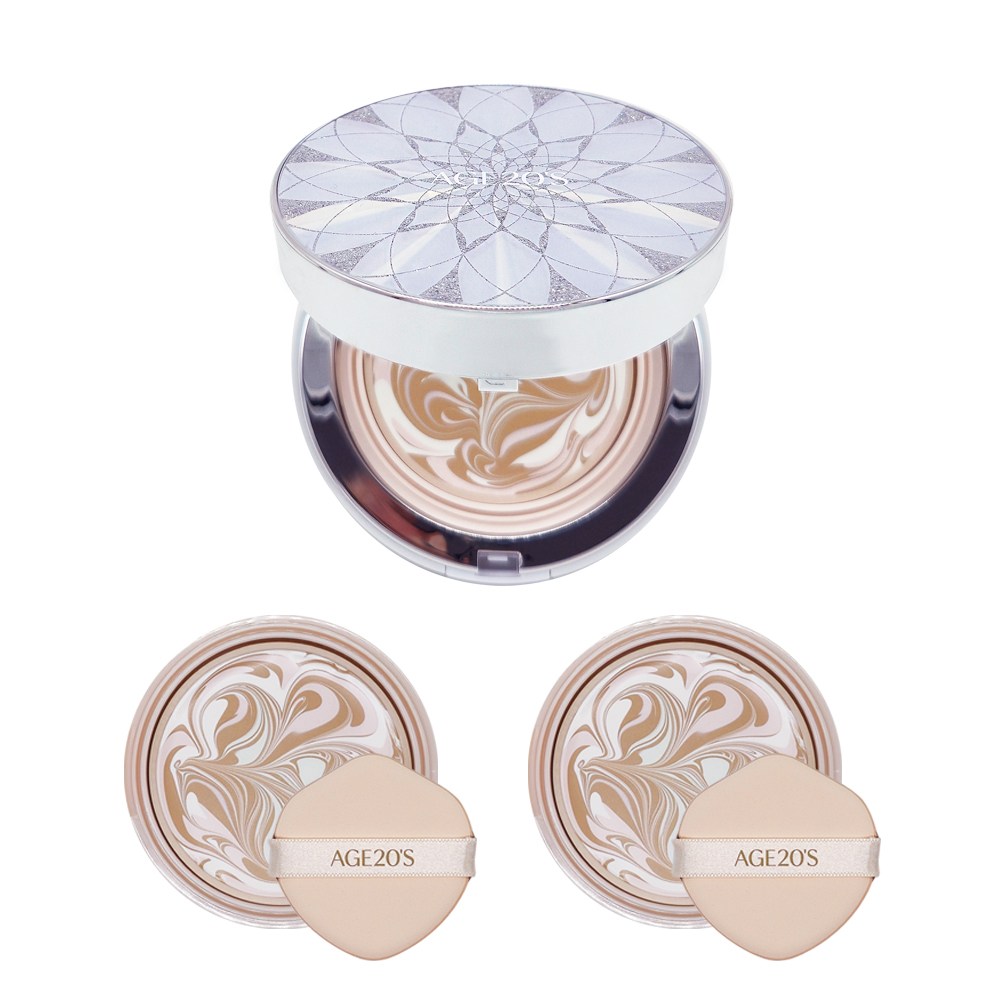 에이지투웨니스 에센스 팩트 더 블루밍 다이아 에디션 21호 라이트 베이지 1개 (SPF50+ / PA++++) + 리필 2개 48,000원