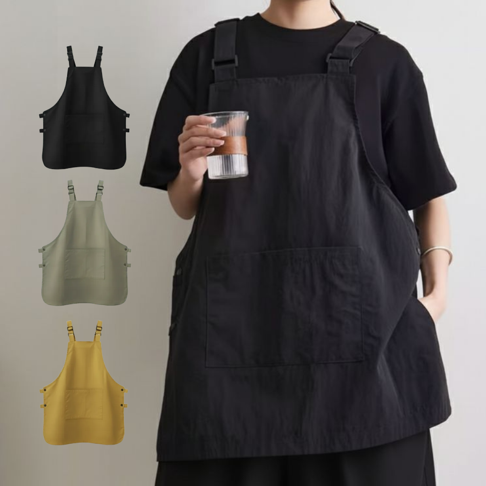 루비엔 방수 카페 앞치마 빅사이즈 초경량, 1개, 타슬론 딥블랙 16,900원