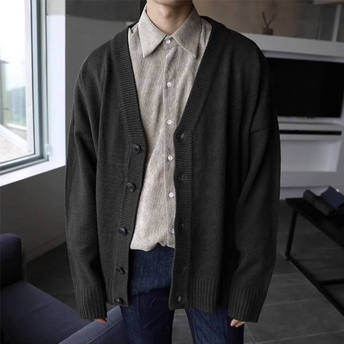 남성용 패션플로우 브이넥 단추잠금 루즈핏 긴팔 가디건 23,730원
