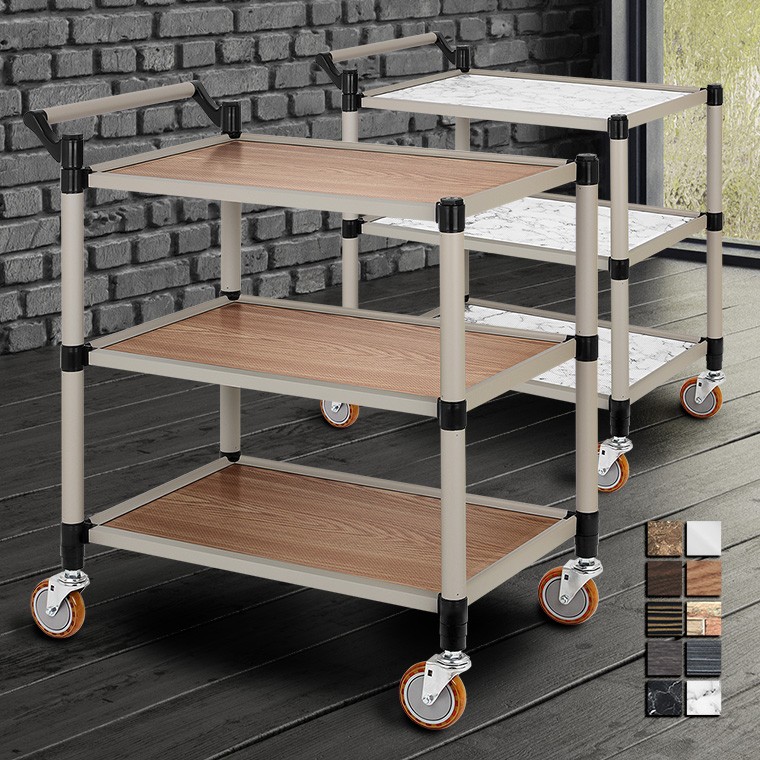 병원 빈티지 웨건 주방조리대 고급형 이동식카트 3단 트롤리, 고급형 애쉬그레이 3단 중, 1개 221,760원