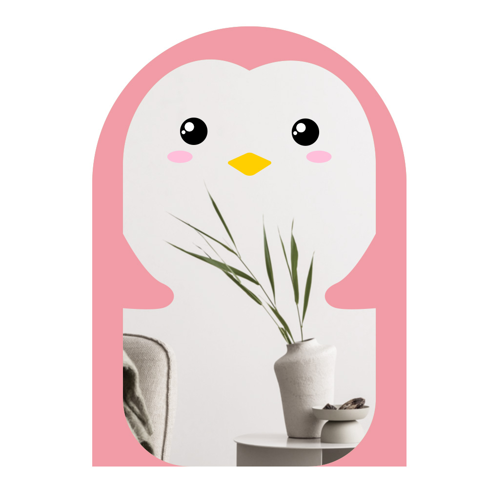 디자인 팽귄 동물 거울 붙이는 아치형 어린이 유아 캐릭터 거울, 핑크 63,000원