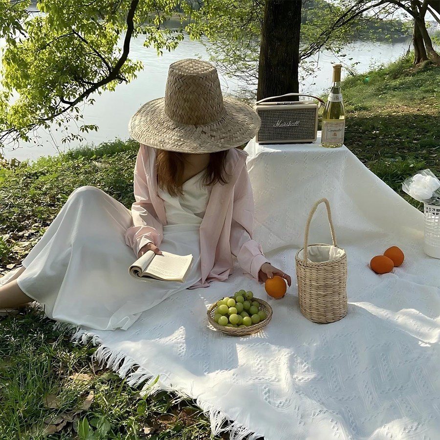 프렌치 스타일 캠핑 피크닉 매트, 화이트 31,500원