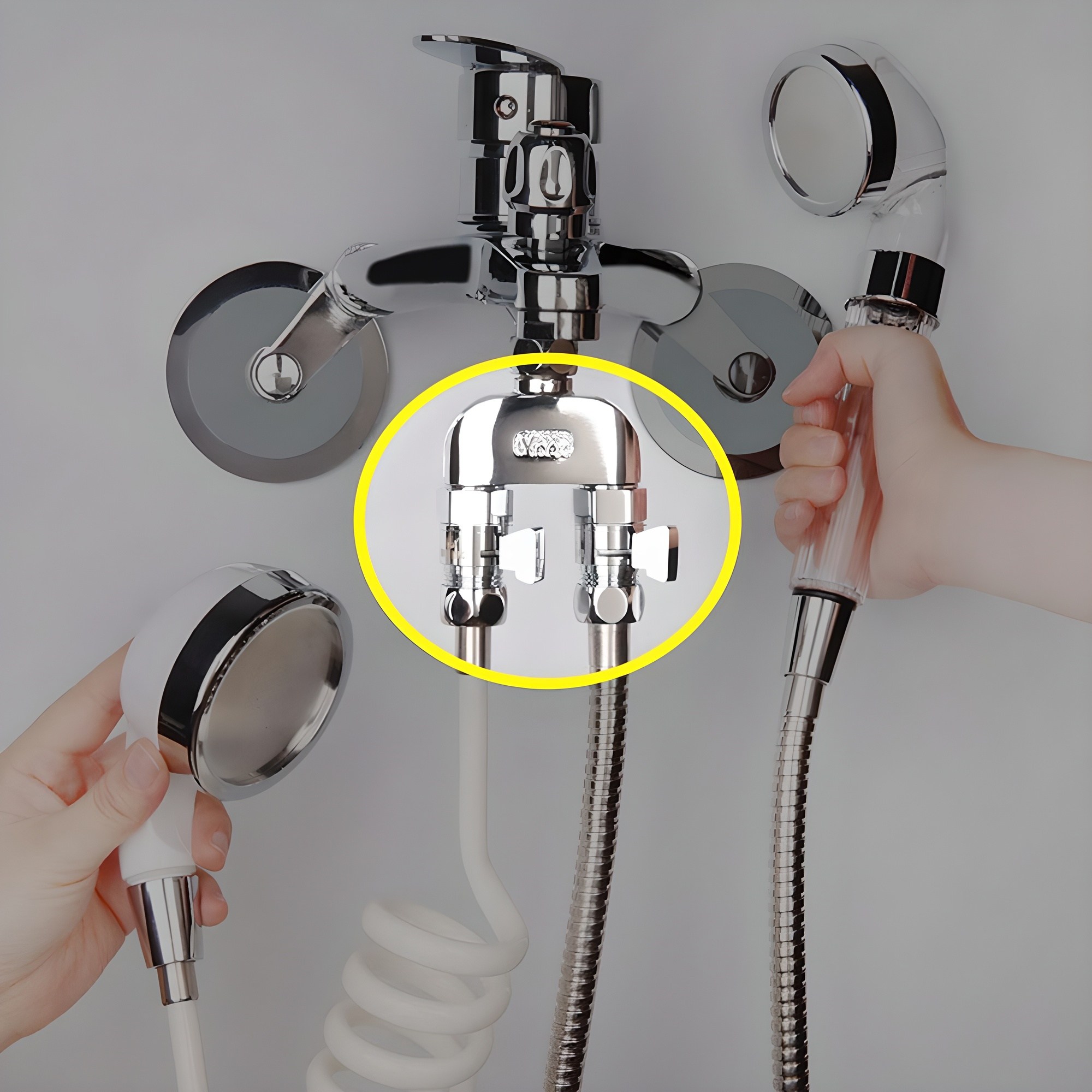 딱이지샤워기분배기 샤워기 2개 수전 연결 34,700원