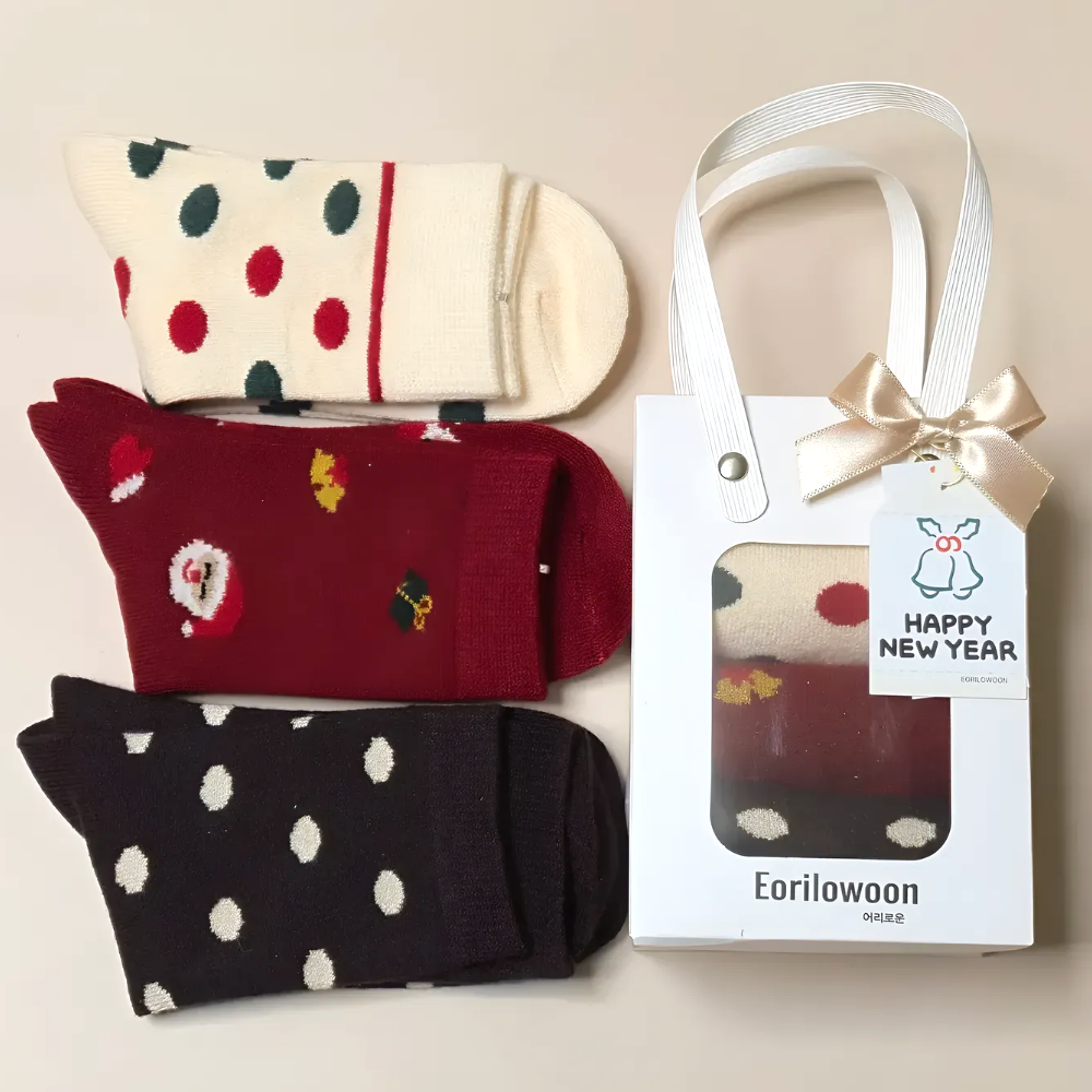 어리로운 여성 캐시미어 크리스마스 양말 선물세트 3켤레 15,000원