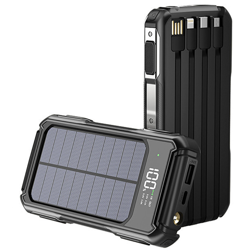 파워썬 태양열 보조배터리 대용량 야외 태양광 무선 고속충전 멀티 케이블 일체형 30000, 밀리터리 블랙, 20000mAh 109,600원