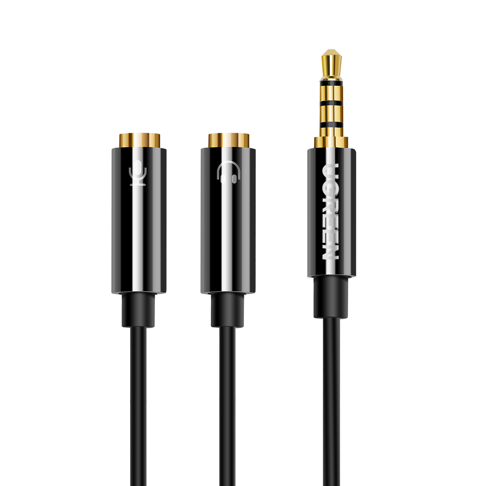 유그린 3.5mm 4극 to 마이크 헤드셋 이어폰 분배기 Y케이블, AV141, 블랙 7,900원