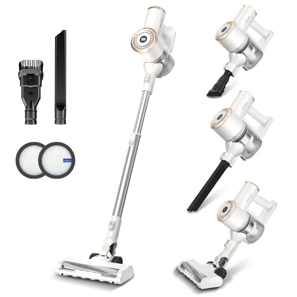 PrettyCare 25KPa의 강력한 흡입력을 가진 스틱형 진공청소기 애완동물 털을 위한 경량 무선, W200 White, White 80,170원