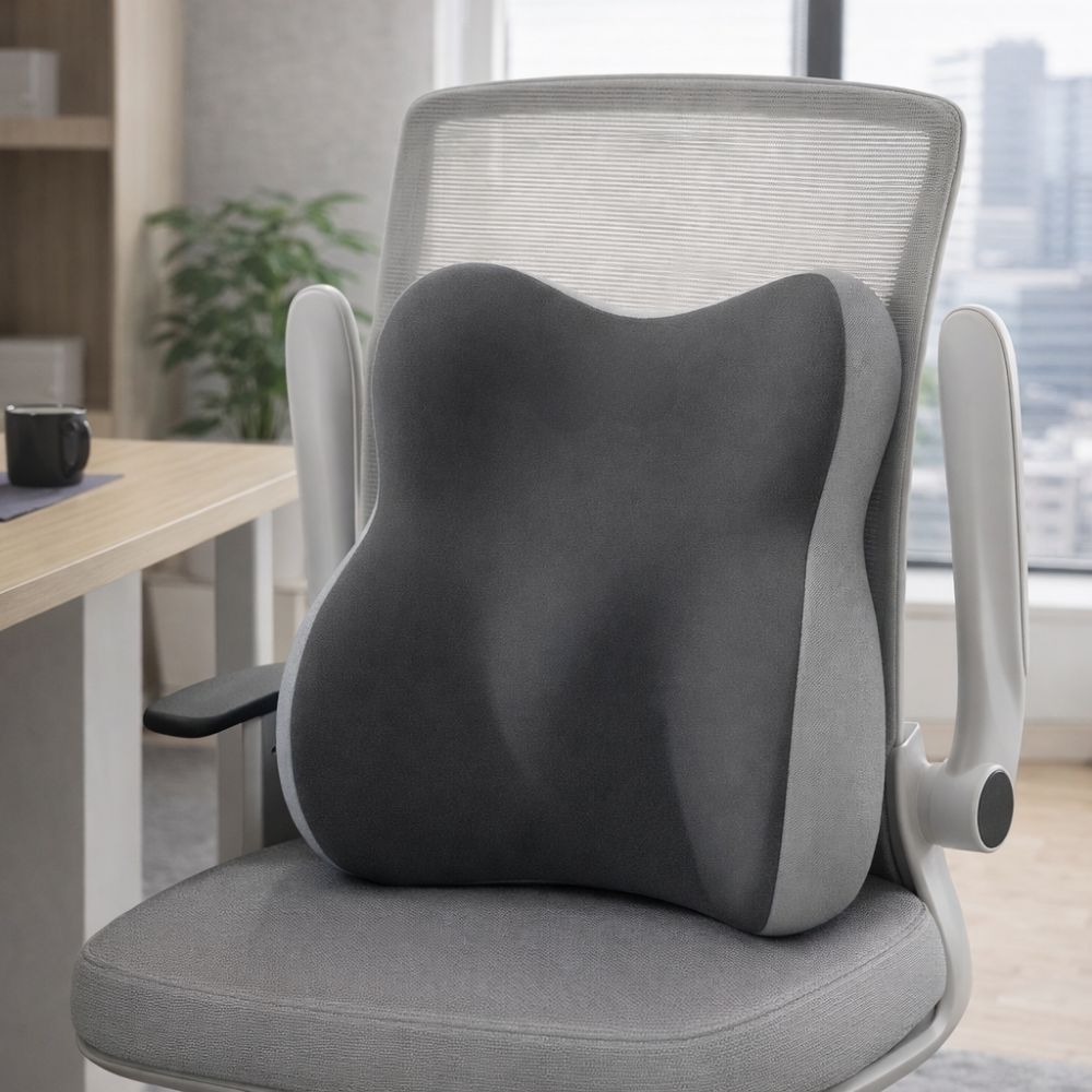 벡사 편안한 자세 사무실 차량용 등받이쿠션, 투톤 블랙그레이 12,000원