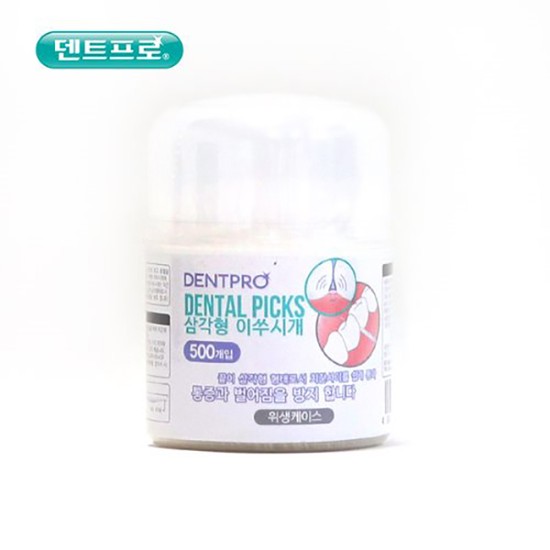 덴트프로 삼각형이쑤시개 500p 케이스 치간칫솔 1438 6,090원