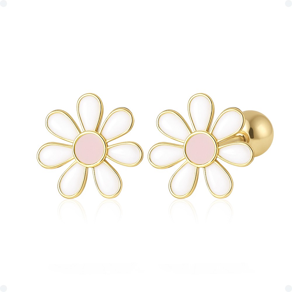 쥬넬 14KGF 큐트 화이트 데이지 골드필드 피어싱 48,900원