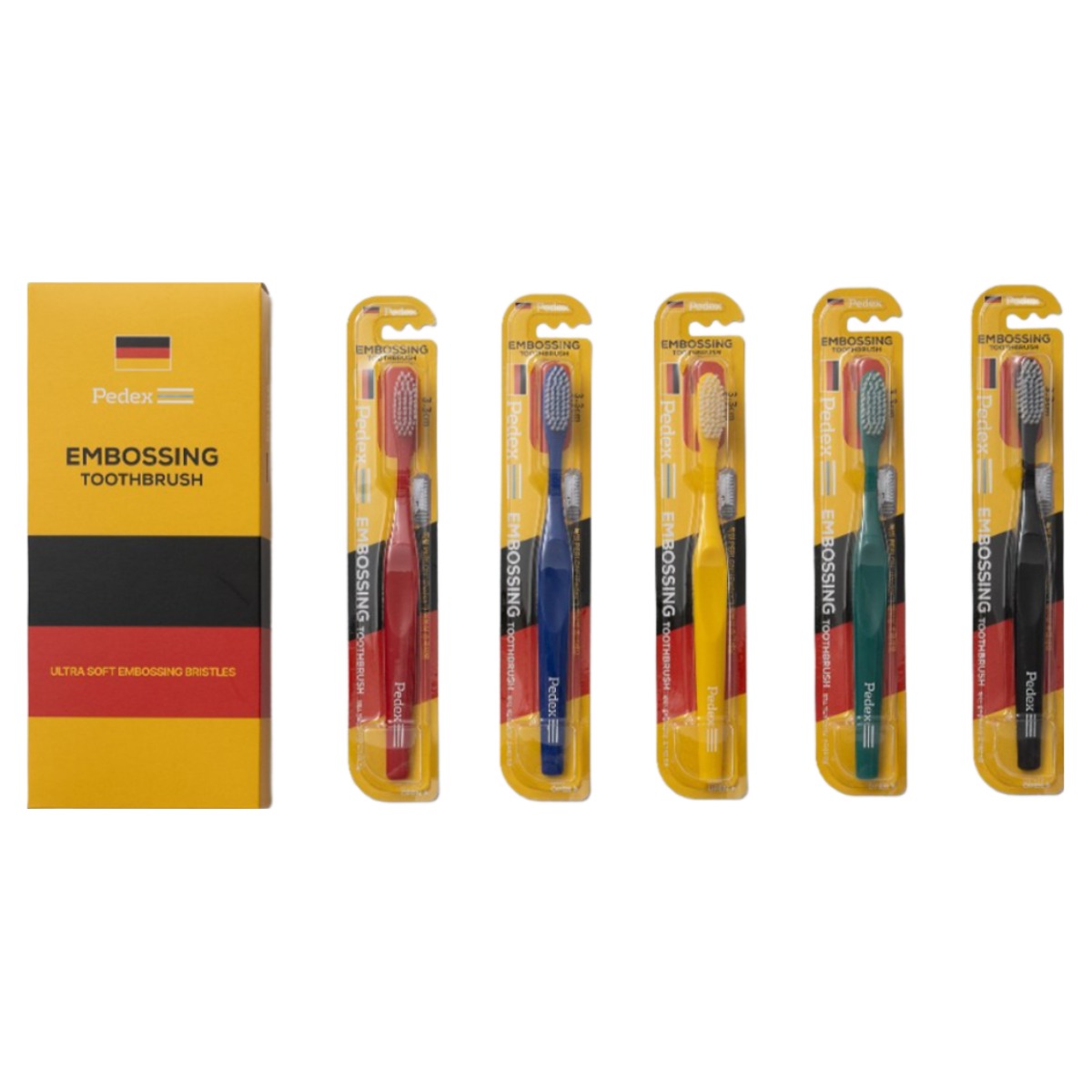 독일 페덱스 엠보싱 초극세모 치석제거 치태제거 미백효과 슬림 칫솔 5개입, 5개입, 1세트 17,500원