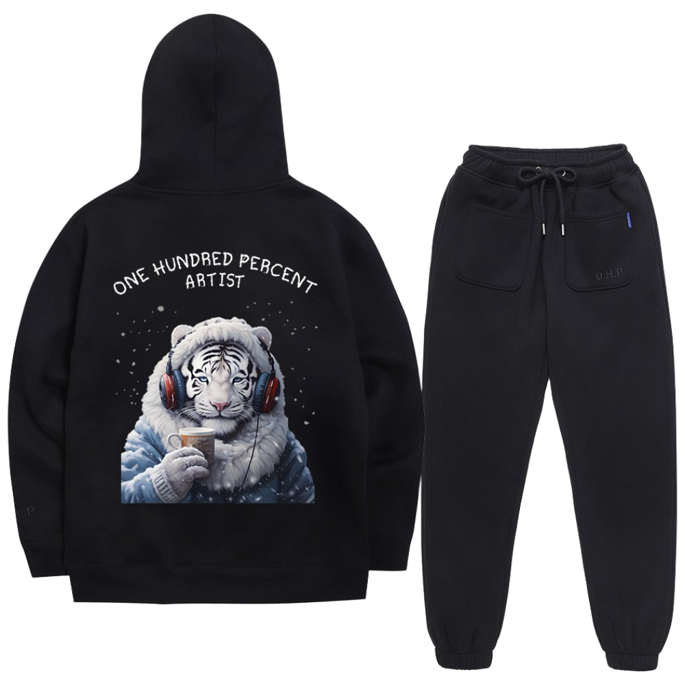 OHP X HARMONIA b눈맞는백호 기모 후드 + 조거팬츠 셋업 2color 172,000원