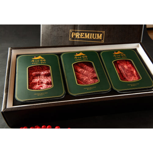 조은한우 숙성 한우선물세트 1+등급이상 (구이용 살치살 꽃등심 갈비살 부채살 수암한우야시장), 1박스 170,000원