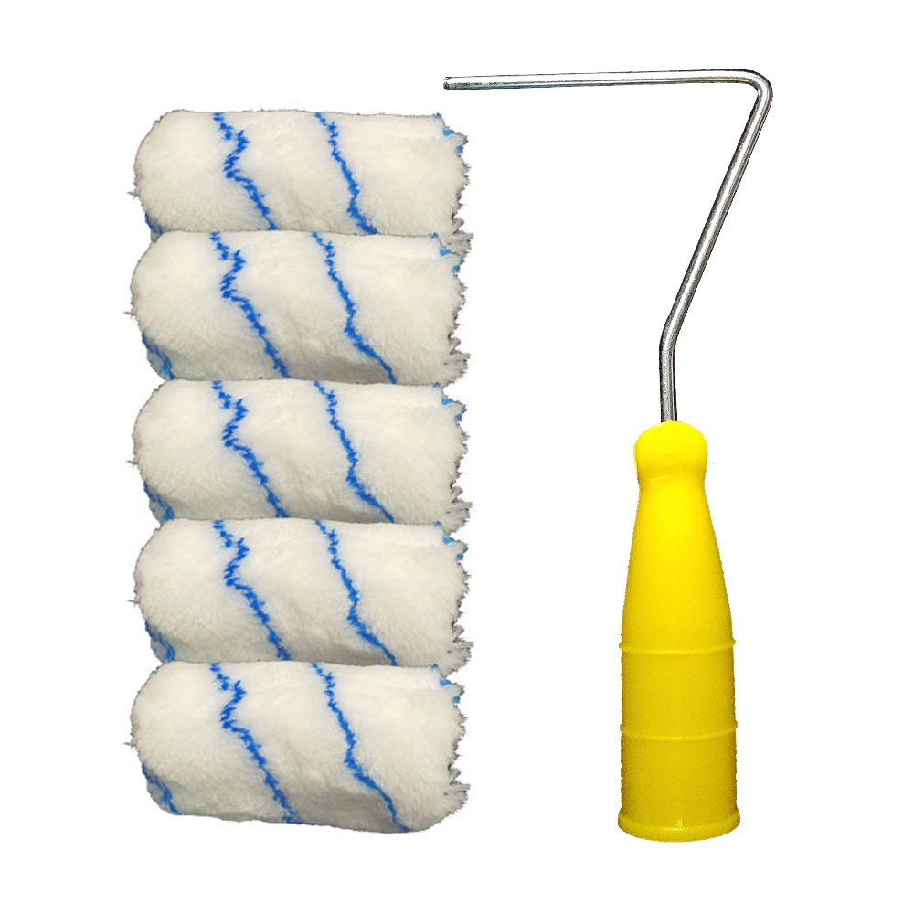 페인트마트 참브러쉬 교체형 리필형 차밍 줄무늬 굵은 페인트 로라털 100mm 5개 + 짧은 핸들 1개 13,800원