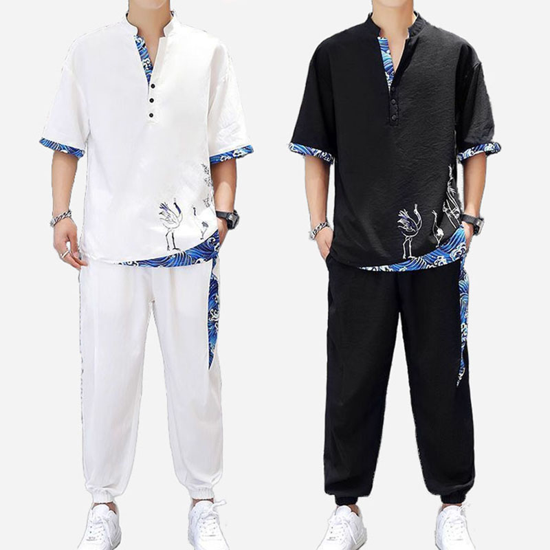 M-4XL 빅사이즈 남성의류 데일리 생활한복 개량한복 시원한 반팔티 바지 상하의세트 23,900원